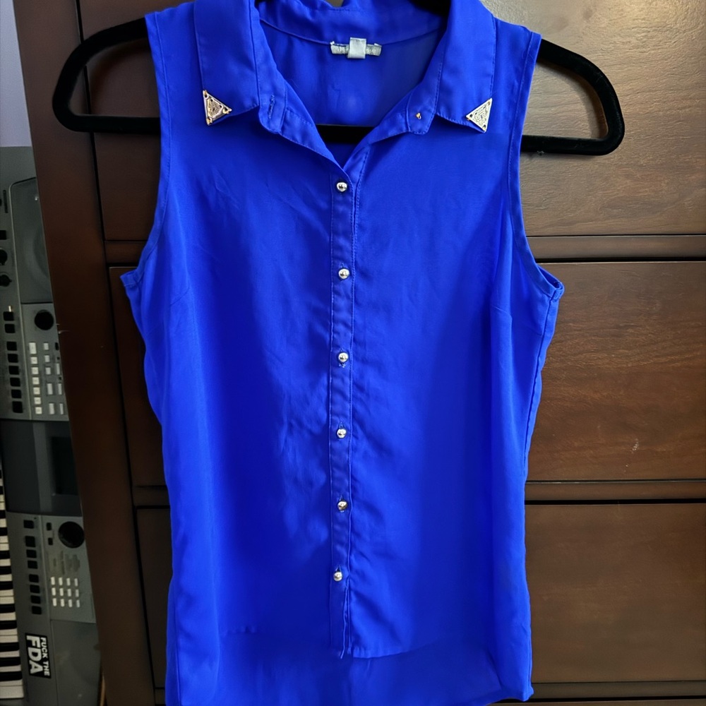 Charlotte Russe Royal Blue Sleeveless Blouse